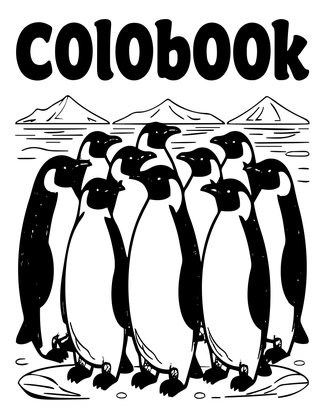 Penguin Colony - Free printable coloring page