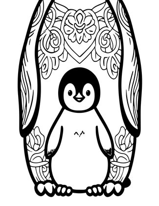 Penguin Chick - Free printable coloring page