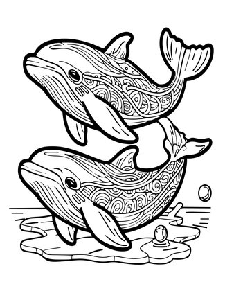 Beluga Whale - Free printable coloring page