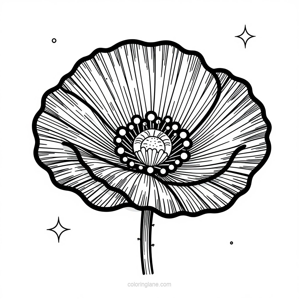Poppy Close Center - free printable coloring page