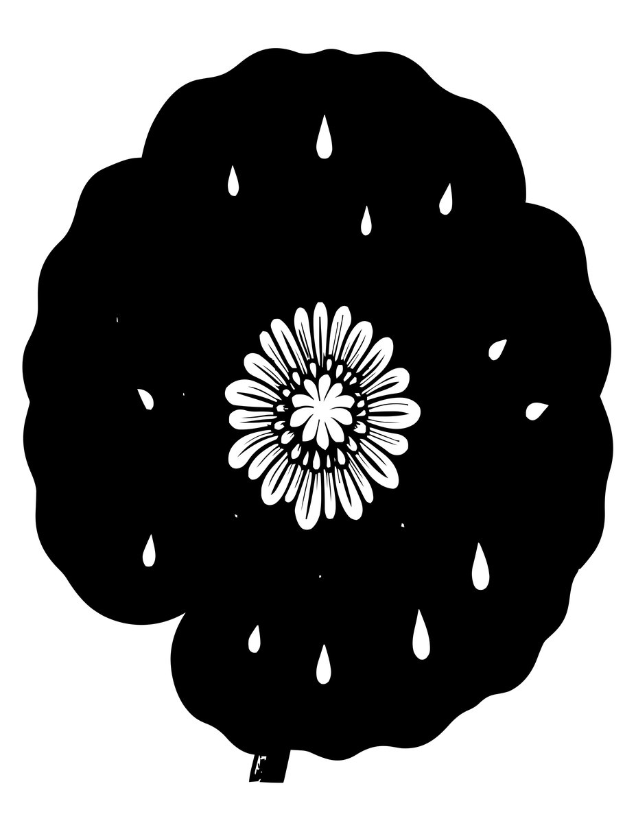 Poppy in Rain - free printable coloring page