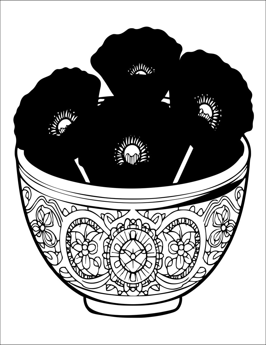 Oriental Poppy - free printable coloring page