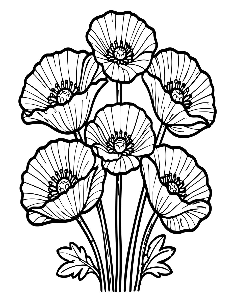 Poppy in Artwork - free printable coloring page