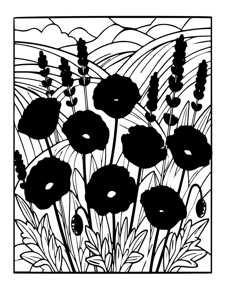 Poppy and Lavender - free printable coloring page