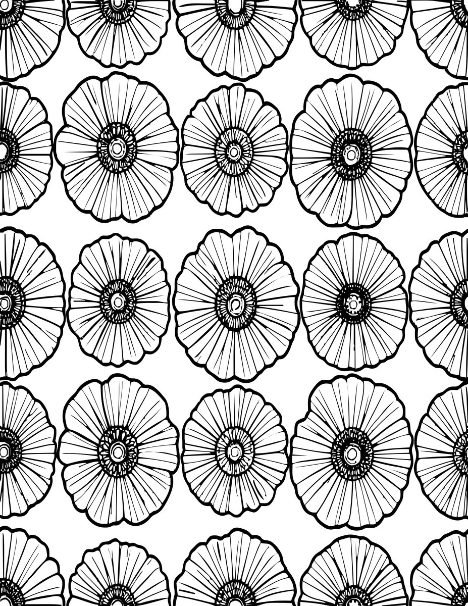 Poppy Pattern - free printable coloring page