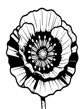 Iceland Poppy - Free printable coloring page