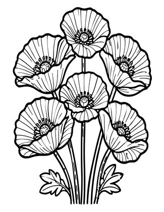 Poppy in Artwork - Free printable coloring page