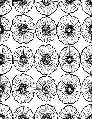 Poppy Pattern - Free printable coloring page