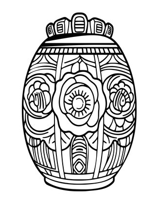 Poppy Seed Head - Free printable coloring page