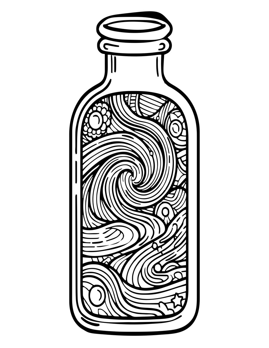 Bottled Starlight - free printable coloring page