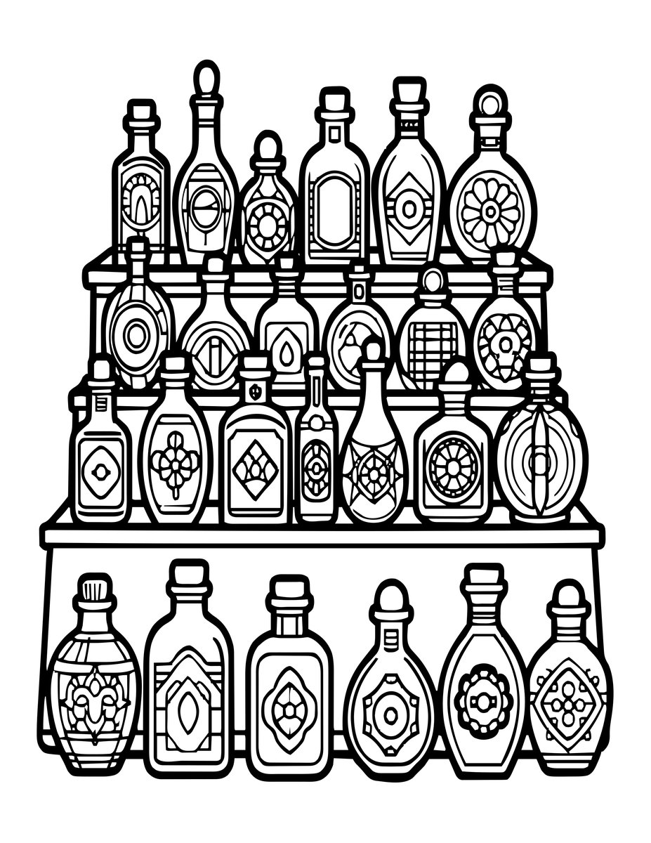 Potion Market - free printable coloring page