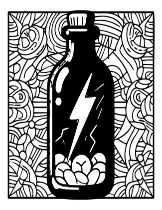 Bottled Lightning - Free printable coloring page