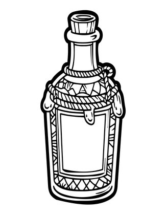 Cursed Bottle - Free printable coloring page