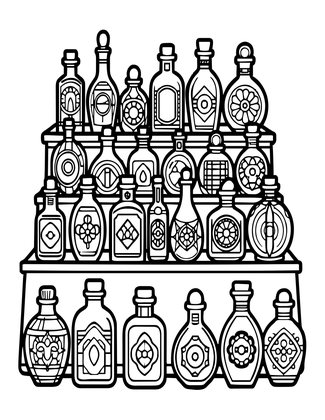 Potion Market - Free printable coloring page