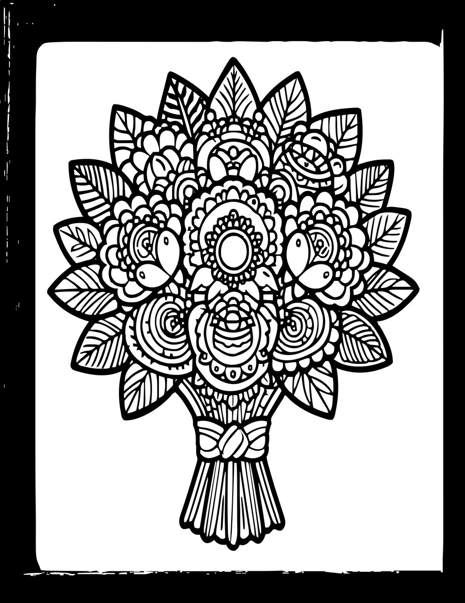 Wedding Flowers - free printable coloring page