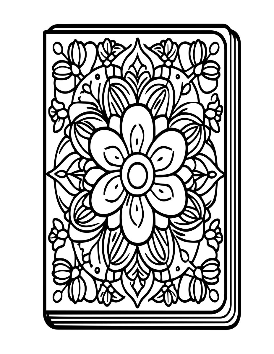 Pressed Flower Bookmark - free printable coloring page