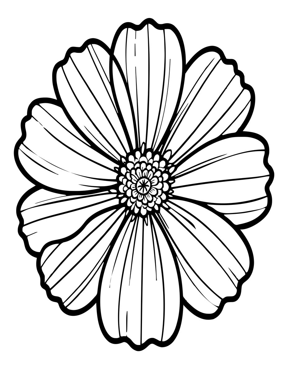 Pressed Cosmos - free printable coloring page
