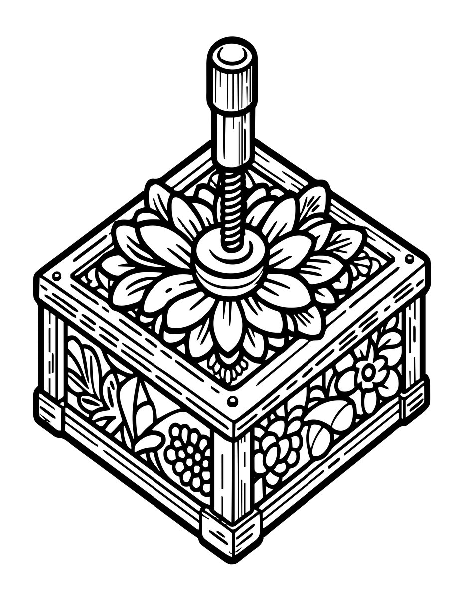 Flower Press - free printable coloring page