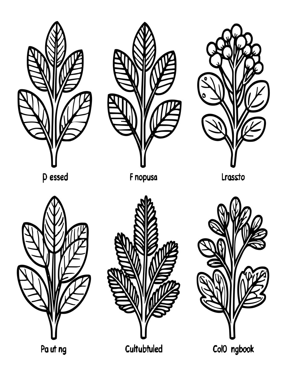 Pressed Herb Sampler - free printable coloring page