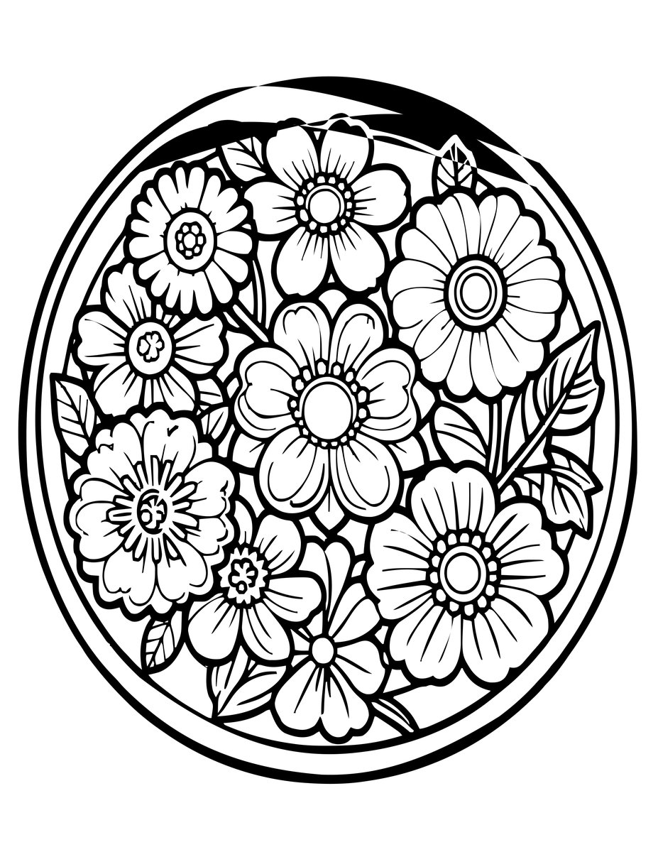 Pressed Flower Tray - free printable coloring page