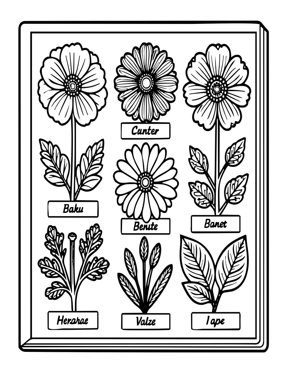 Herbarium Sheet - free printable coloring page