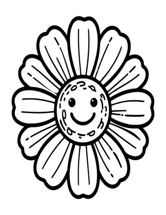 Pressed Daisy - Free printable coloring page