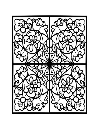 Pressed Flower Card - Free printable coloring page
