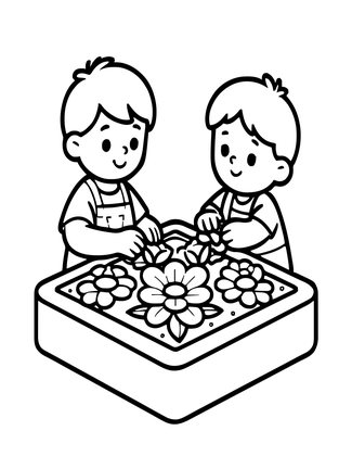 Children Pressing - Free printable coloring page