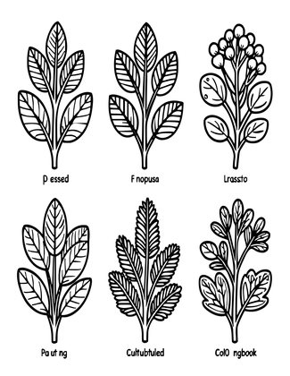 Pressed Herb Sampler - Free printable coloring page