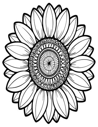 Pressed Sunflower - Free printable coloring page