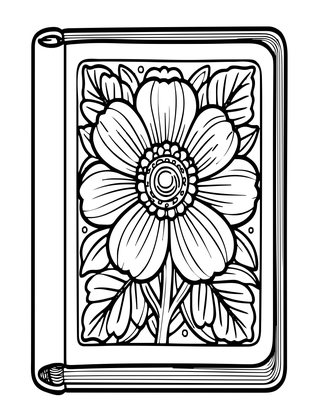 Old Pressed Flower - Free printable coloring page