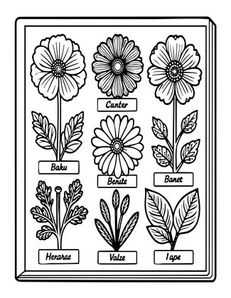 Herbarium Sheet - Free printable coloring page