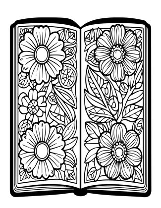 Book of Flowers - Free printable coloring page