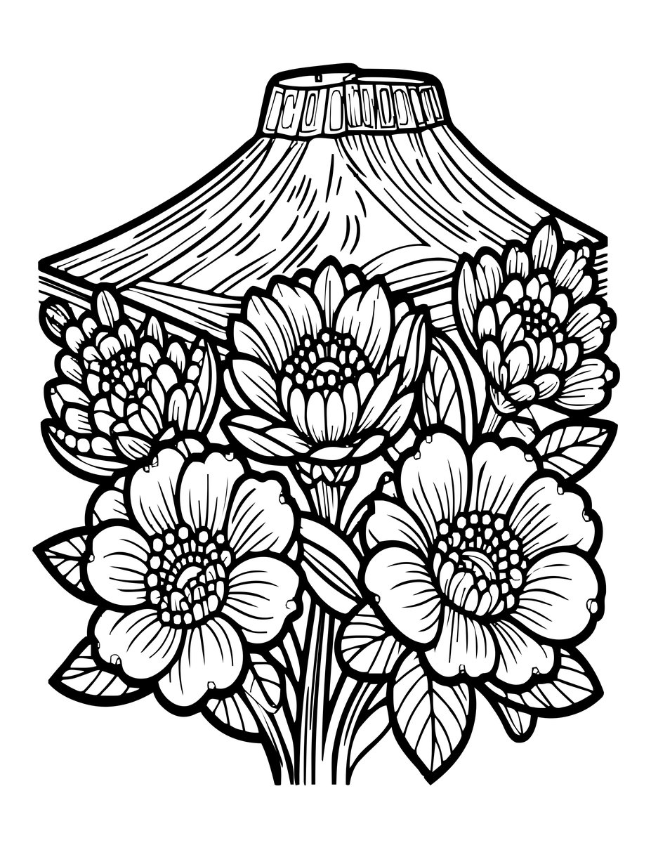 Protea at Sunrise - free printable coloring page