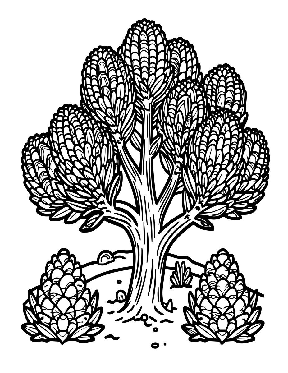 Banksia Woodland - free printable coloring page