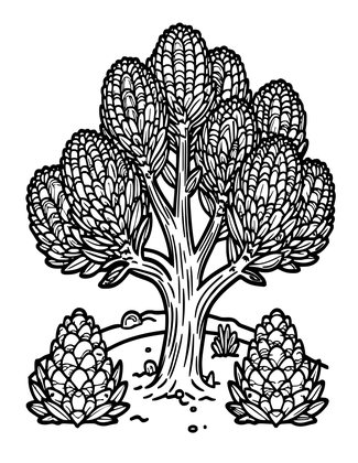 Banksia Woodland - Free printable coloring page