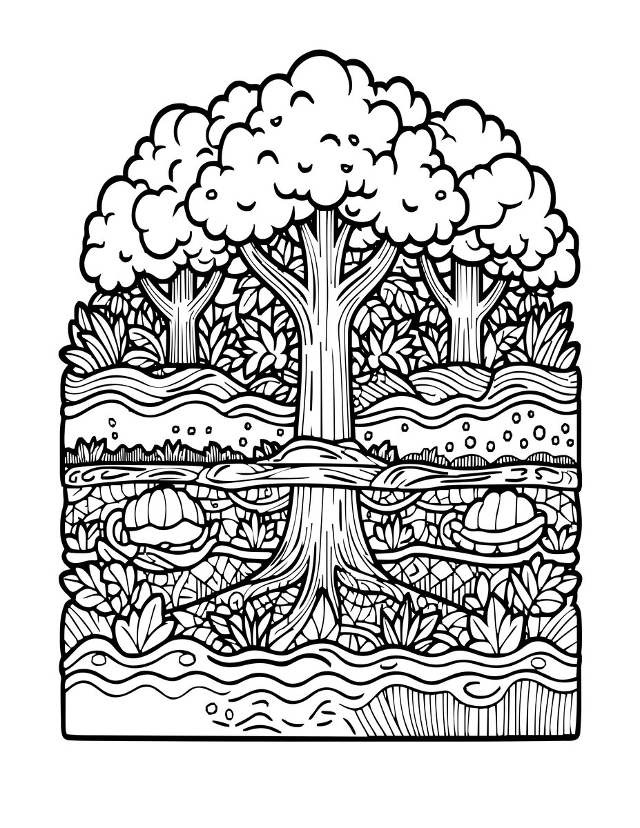 Canopy Layers - free printable coloring page