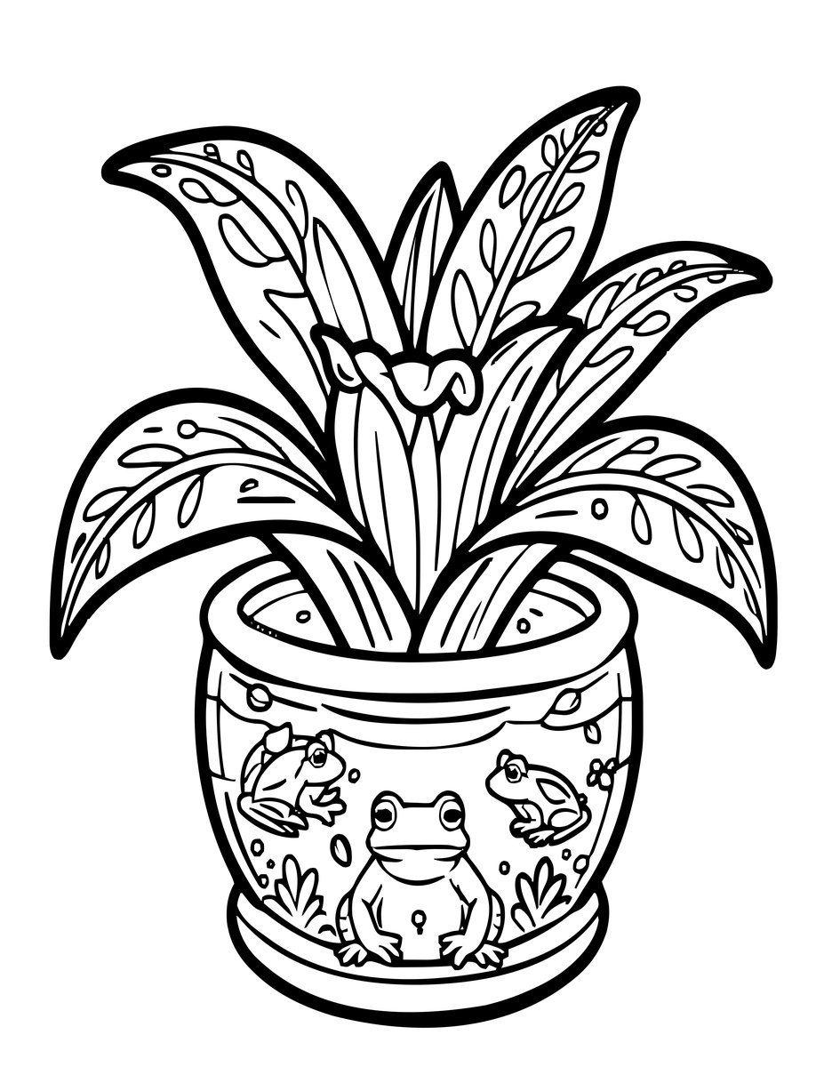 Bromeliad Tank - free printable coloring page