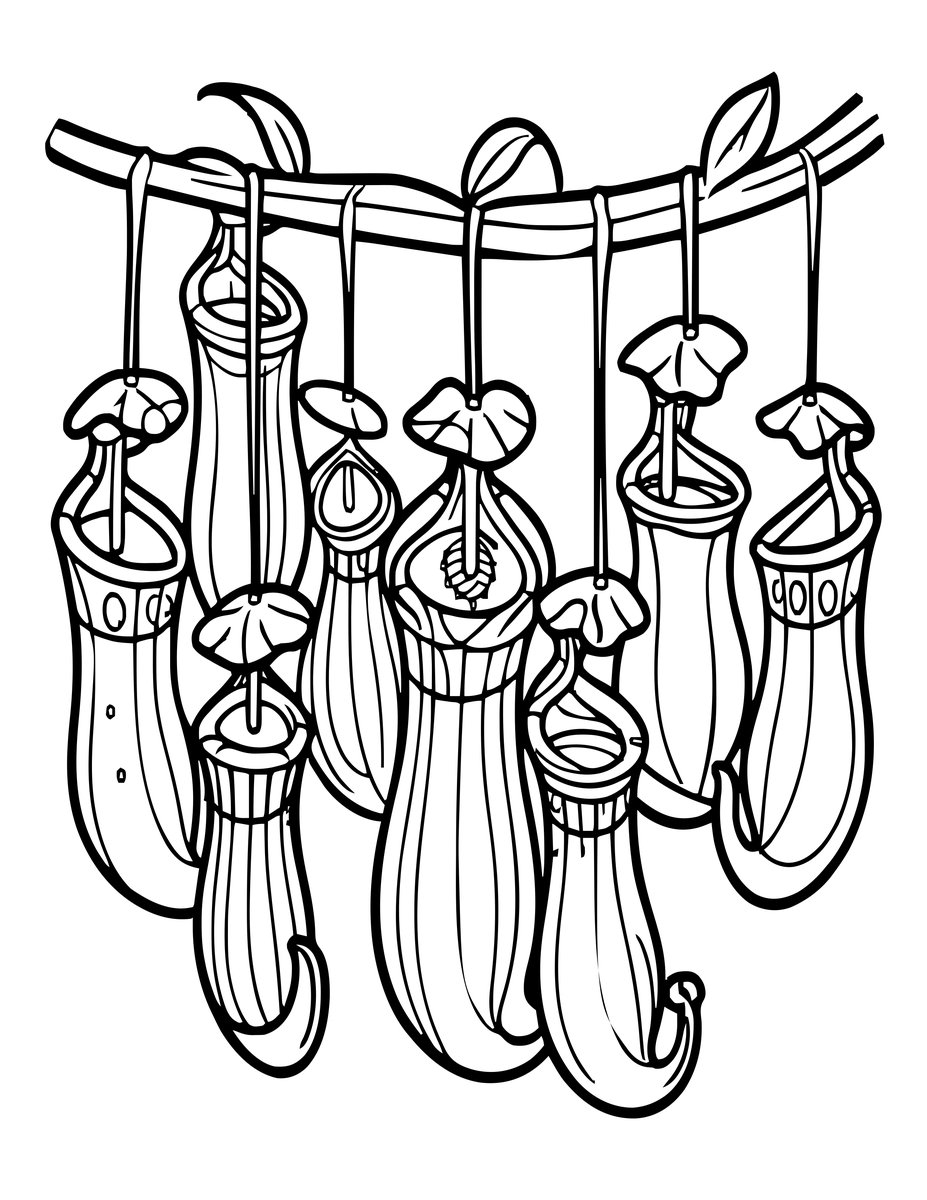 Pitcher Plant - free printable coloring page