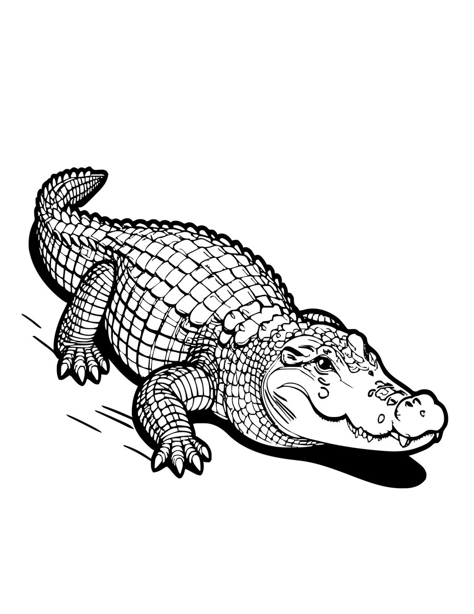 Caiman - free printable coloring page