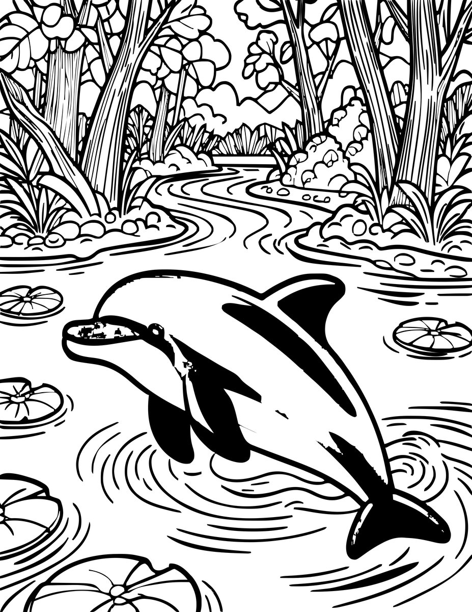 River Dolphin - free printable coloring page