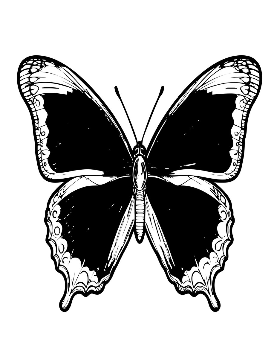 Morpho Butterfly - free printable coloring page