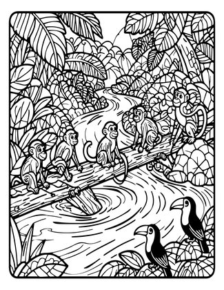 River Crossing - Free printable coloring page