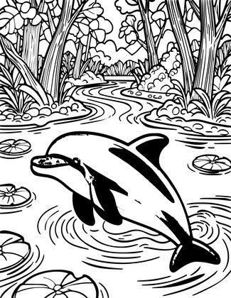 River Dolphin - Free printable coloring page