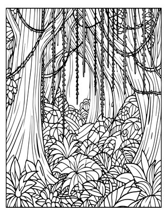 Hanging Vines - Free printable coloring page