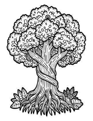 Strangler Fig - Free printable coloring page