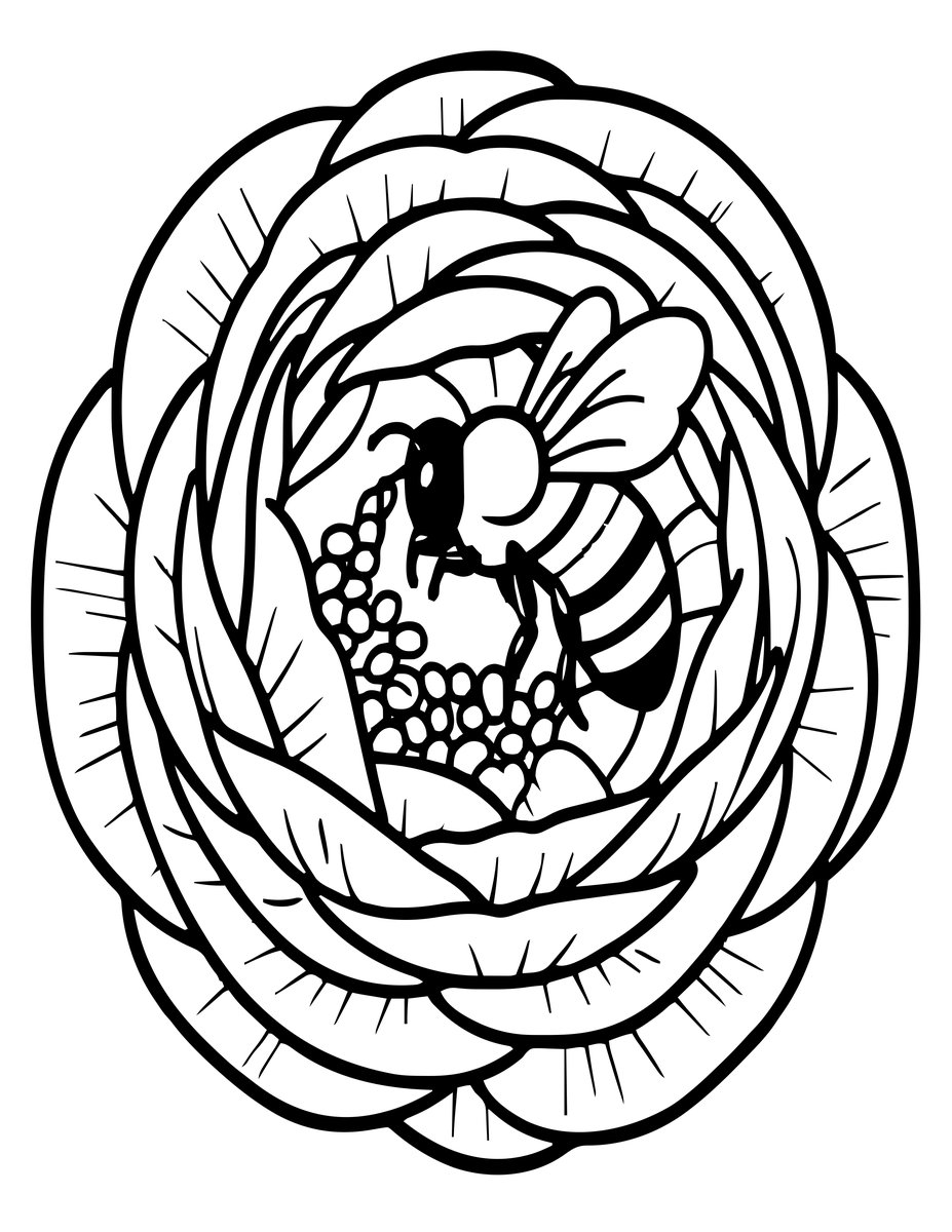 Bee Inside - free printable coloring page