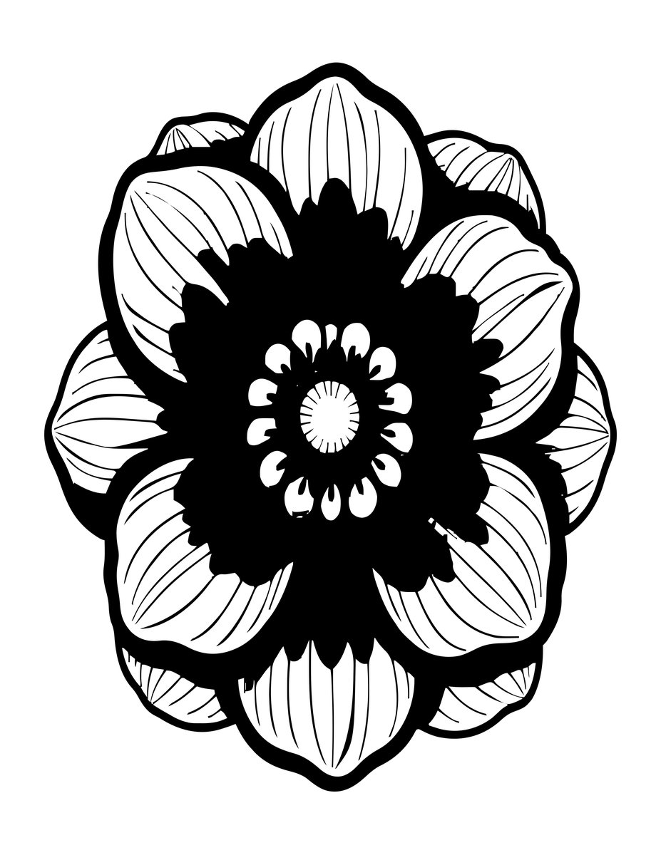Blue Anemone - free printable coloring page