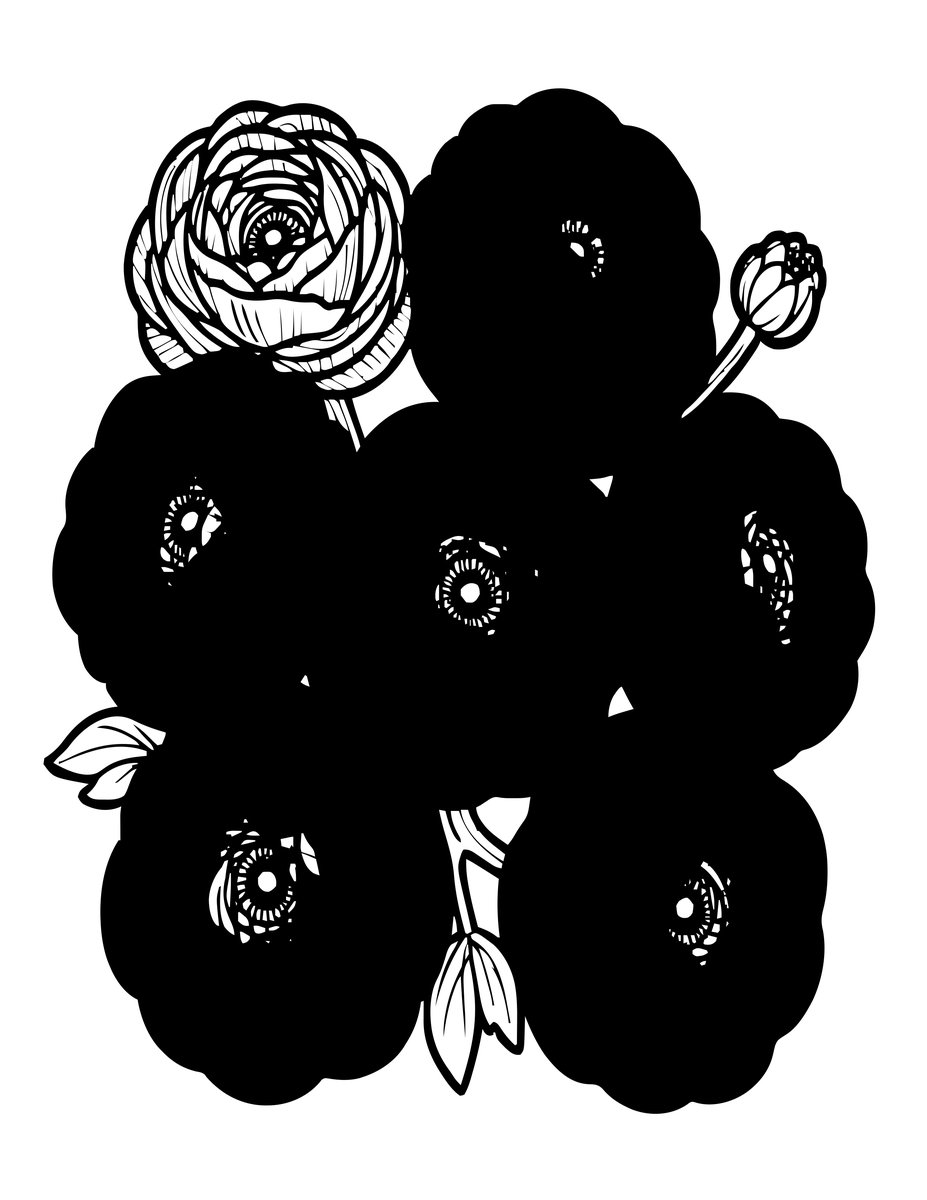 Orange Ranunculus - free printable coloring page