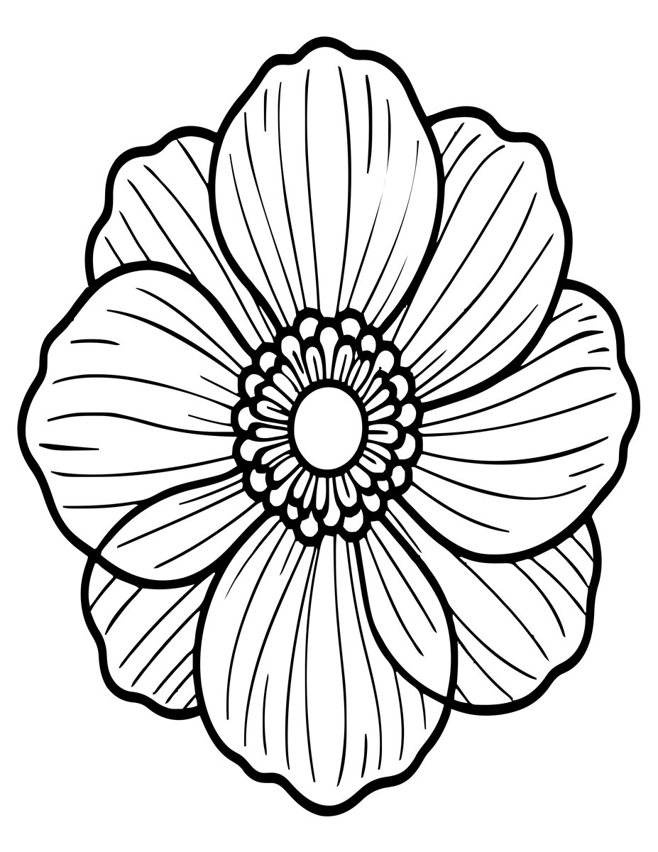 Autumn Anemone - free printable coloring page